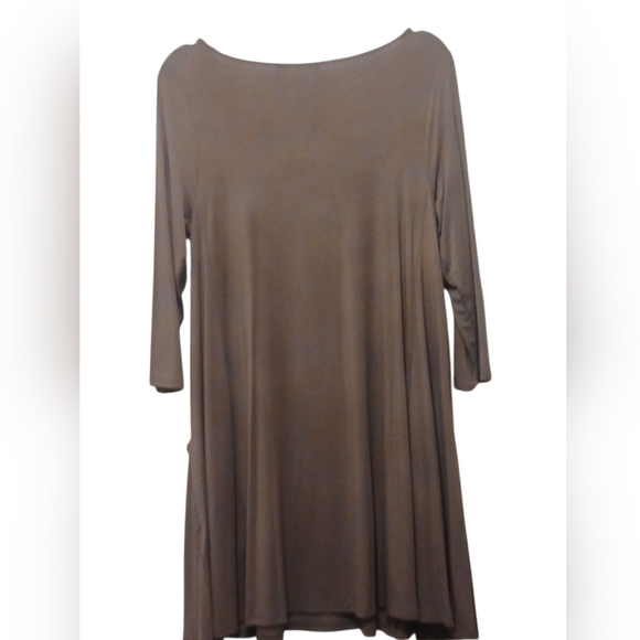 Sigrid Olsen - NWT, TaupeDress W/ Pockets, Boat Neck, 3/4 Sleeves, Size Medium - Picture 5 of 8